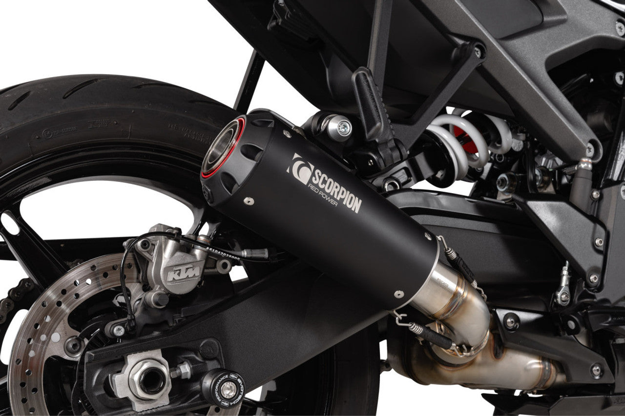 Scorpion PKT96BCER Red Power Slip-on Black Ceramic Sleeve - KTM 990 Duke - 2024-2025