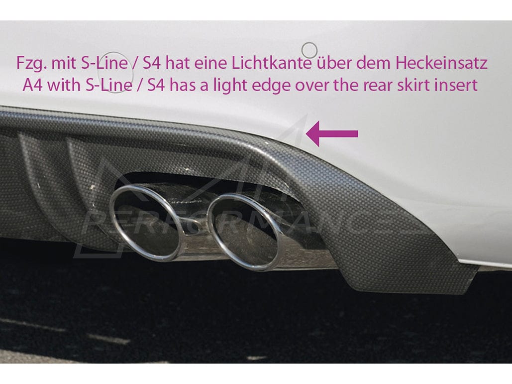 Rieger Audi B8 A4 Pre-Facelift without S-Line Exterior Diffuser - ML Performance EU
