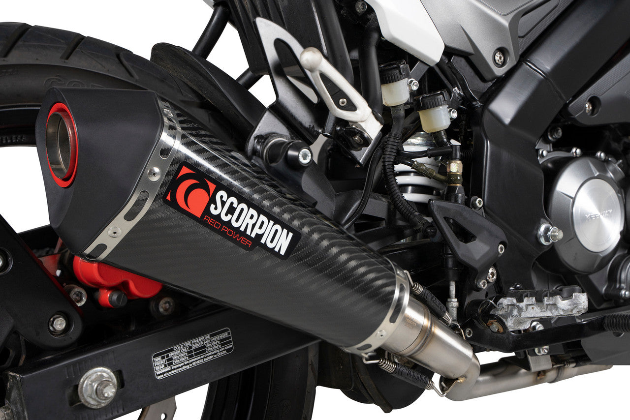 Scorpion RKE50CEO Serket Taper Full System Carbon Fibre Sleeve - RKF 125 Euro 4 Model - 2019
