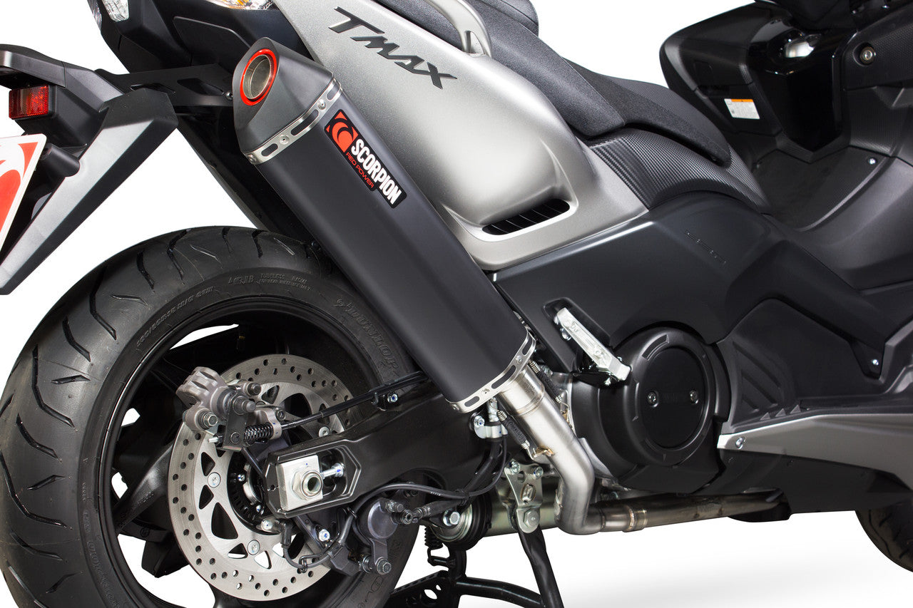 Scorpion RYA182BCER Serket Full System - Black Ceramic Coated Sleeve - TMAX 530 - 2012 - 2016
