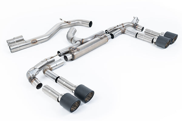 Milltek SSXAU1023 Audi Race System - 80mm Non-Resonated Cat-Back With Jet-115 Carbon Tips (Loudest) (Inc. S3)