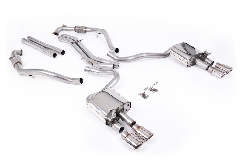 MillTek-SSXAU1119-Cat-back Cat Back Non-Resonated (Louder) with Quad Polished Ovals Trims | ML Performance Car Parts