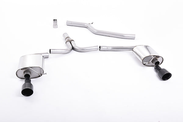 Milltek SSXAU437 Audi Dual-Outlet Cerakote Black Tip  (Inc. A4, A5)