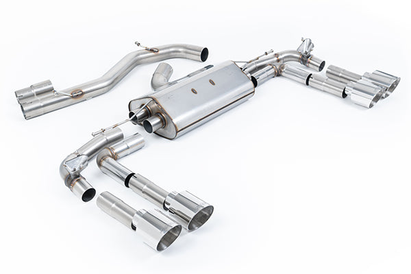 Milltek SSXAU932 Audi 80mm Non-Resonated Cat-Back With Polished Trims (Louder) (Inc. S3)