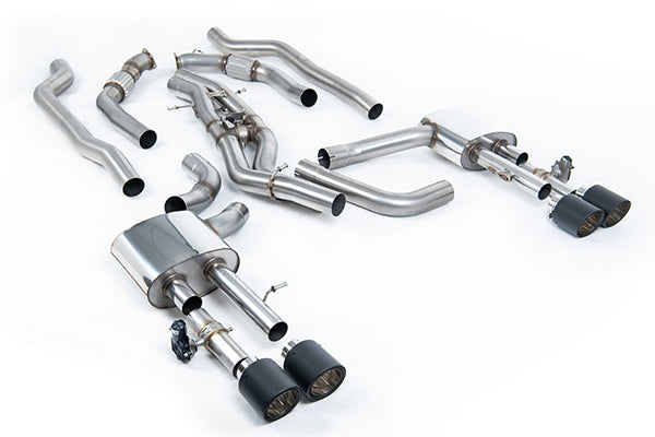 Milltek SSXAU952 Audi Non-Resonated (Louder) OPF/GPF Back System (Twin 80mm) With Jet-115 Carbon Trims (Inc. S8)