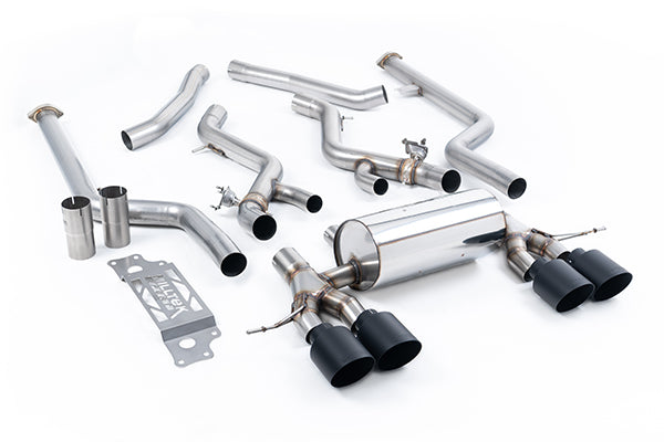 Milltek SSXBM1307 BMW Cat-Back System - Non-Resonated With GT-115 Cerakote Black Trims