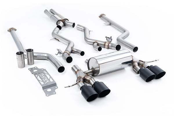 Milltek SSXBM1312 BMW Cat-Back System - Resonated With GT-115 Cerakote Black Trims