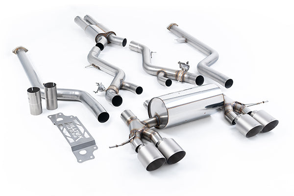 Milltek SSXBM1313 BMW Cat-Back System - Resonated With GT-115 Brushed Titanium Trims