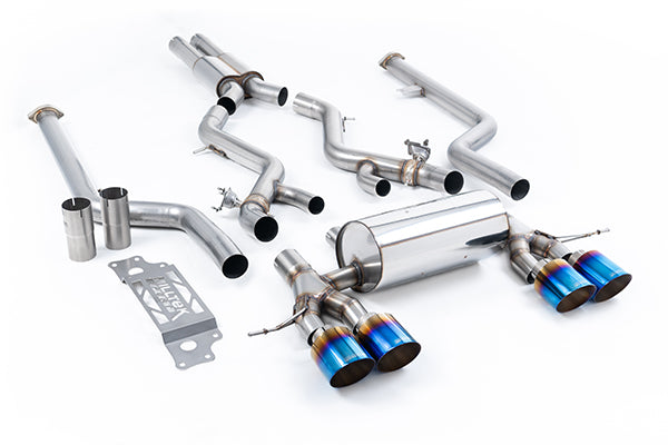 Milltek SSXBM1314 BMW Cat-Back System - Resonated With GT-115 Burnt/Blue Titanium Trims