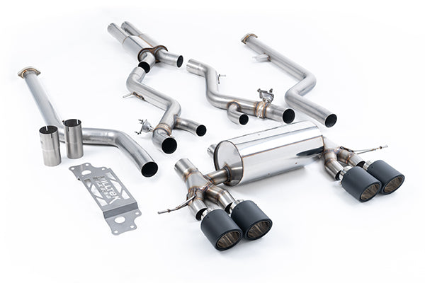 Milltek SSXBM1315 BMW Cat-Back System - Resonated With Jet-115 Carbon Trims