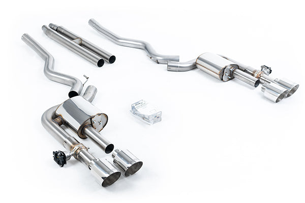 Milltek SSXFD420 Ford Active Valved Cat-Back With H Pipe And GT-115 / 4.5' Polished Tips - (Loudest) (Inc. Mustang)
