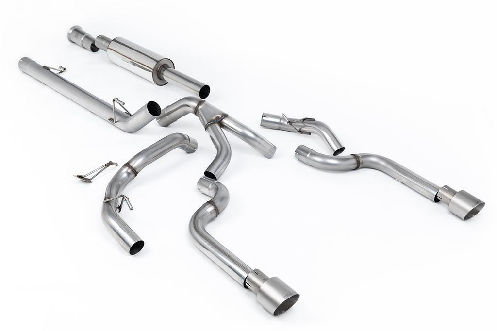 MillTek-SSXFD478-Cat-back Dual Outlet (Non Tremor Models) - Road Resonated with 2 x GT-100 Brushed Titanium Tips | ML Performance Car Parts