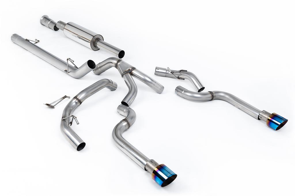 MillTek-SSXFD479-Cat-back Dual Outlet (Non Tremor Models) - Road Resonated with 2 x GT-100 Burnt Titanium Tips | ML Performance Car Parts