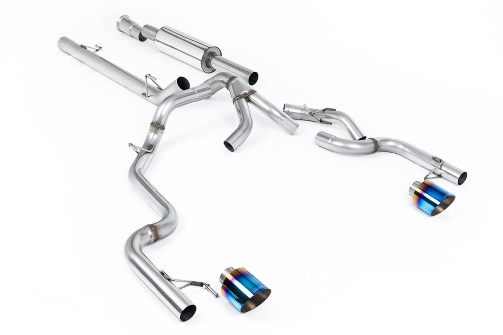 MillTek-SSXFD495-Cat-back Dual Outlet - Road Resonated with GT-115 Burnt Titanium Tips | ML Performance Car Parts