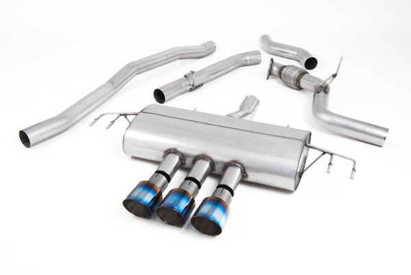 Milltek SSXHO262 Honda / Acura Cat-Back Non-Resonated (Louder) - Type-R Style With GT-100 Burnt Titanium Trims  (Inc. Civic)