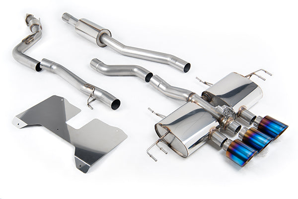 Milltek SSXHO281 Honda / Acura Part Resonated (Road+) Valved Catback With GT-115 Burnt/Blue Titanium Trims (Inc. Civic)