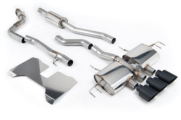 Milltek SSXHO283 Honda / Acura Part Resonated (Road+) Valved Catback With GT-115 Cerakote Black Trims (Inc. Civic)