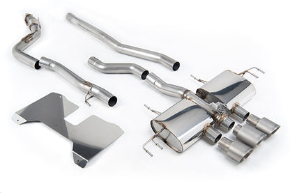 Milltek SSXHO285 Honda / Acura Non Resonated (Loudest) Valved Catback With Oe Style 2 X 4" And 1 X 4.5" Brushed Titanium Trims (Inc. Civic)