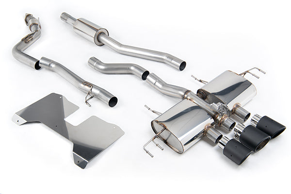 Milltek SSXHO289 Honda / Acura Part Resonated (Road+) Valved Catback With Oe Style 2 X 4" And 1 X 4.5" Carbon Fibre Trims (Inc. Civic)