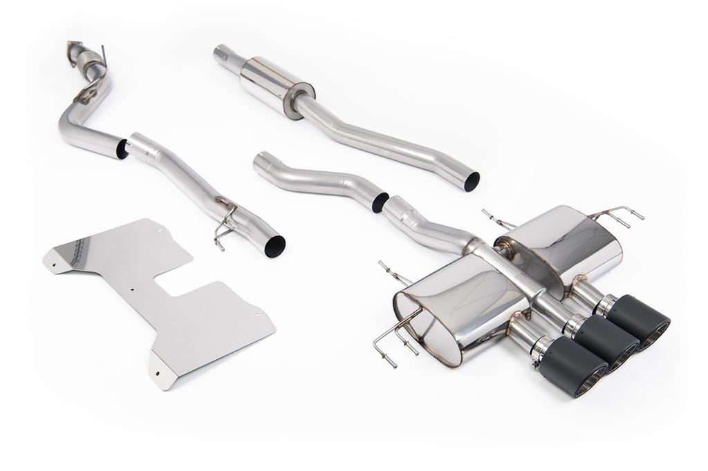 MillTek-SSXHO299-Cat-back Part Resonated (Road) NON VALVED Catback with JET-115 Carbon Fibre Trims | ML Performance Car Parts