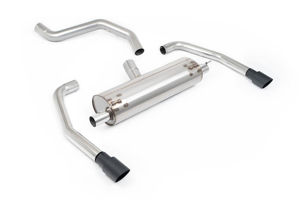 MillTek-SSXINE123-Particulate Filter-back Resonated GT-90 Cerakote Black Tips - Requires OE System to be cut | ML Performance Car Parts