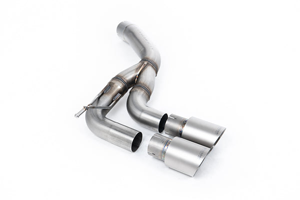 Milltek SSXLR165 Land Rover / Range Rover Rear Silencer with Twin GT-90 Brushed Titanium Trims  (Inc. Defender)
