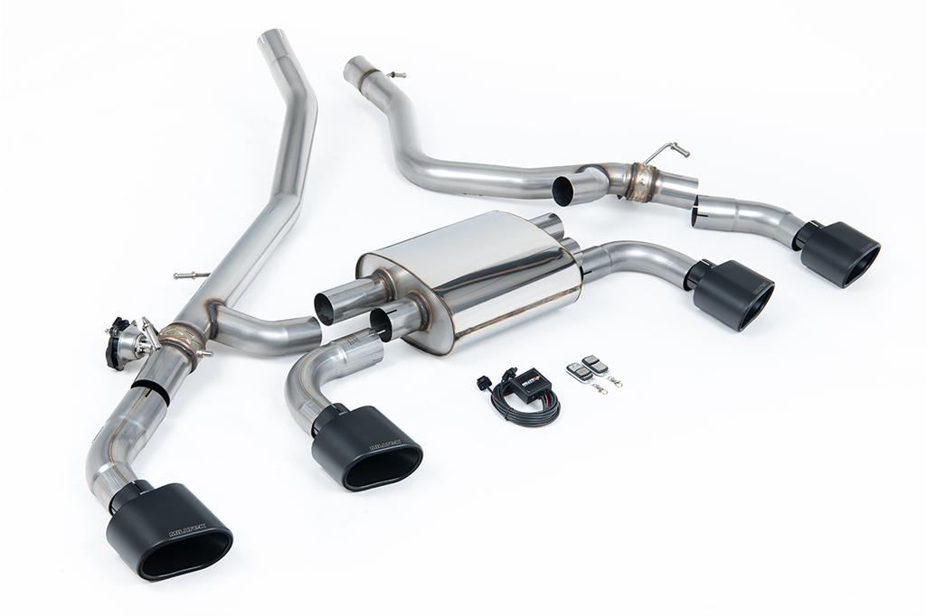 MillTek-SSXLR232-Cat-back Axle Back System (Valved) with Cerakote Black Ovals | ML Performance Car Parts