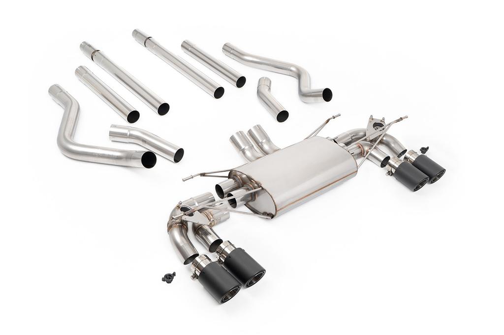 MillTek-SSXLR238-Particulate Filter-back OPF/GPF Back Non-Resonated Valved System (Louder) with Quad JET-90 Carbon Trims | ML Performance Car Parts