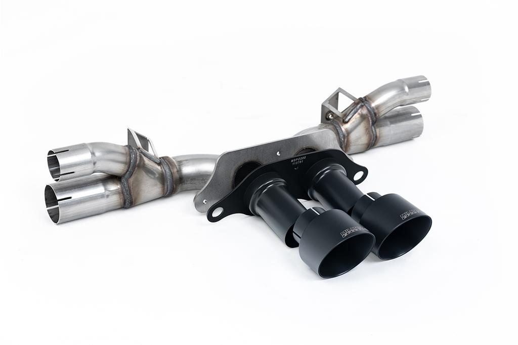 MillTek-SSXPO196-Rear Silencer(s) Rear Silencer Bypass - Works with OE Valved Side Silencers - GT-100 Cerakote Black Trims | ML Performance Car Parts