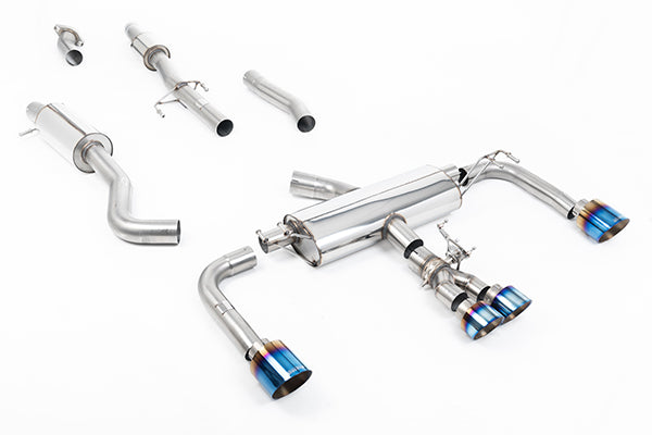 Milltek SSXTY166 Toyota 76.2mm / 3' Resonated Primary Cat-Back With Burnt/Blue Titanium Gt Tips (Inc. Corolla)
