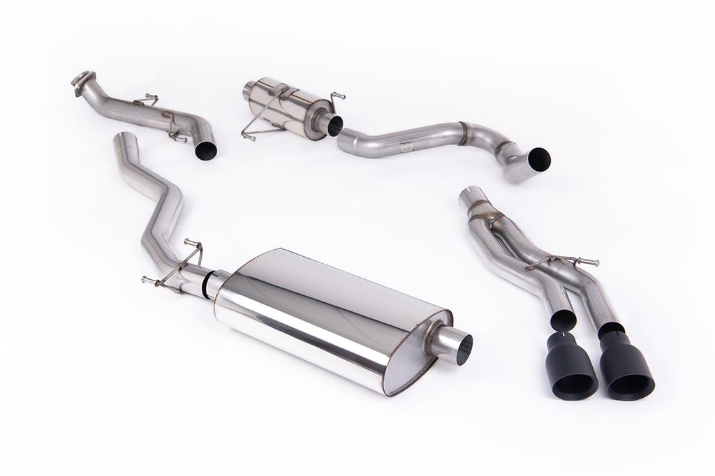 MillTek-SSXTY214-Cat-back Resonated Catback with 2 x GT-100 Cerakote Black Tips | ML Performance Car Parts