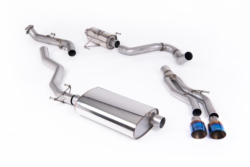 MillTek-SSXTY216-Cat-back Resonated Catback with 2 x GT-100 Burnt/Blue Titanium Tips | ML Performance Car Parts