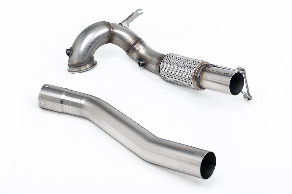 MillTek-SSXVW763-Large-bore Downpipe and De-cat 94mm / 3.7inch ID Turbo Outlet to 80mm / 3.15inch Downpipe with Decat - Fits with Milltek Cat Back System Only | ML Performance Car Parts