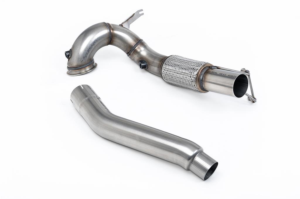 MillTek-SSXVW764-Large-bore Downpipe and De-cat 94mm / 3.7inch ID Turbo Outlet to 80mm / 3.15inch Downpipe with Decat Bypass - Fits with OE System Only | ML Performance Car Parts