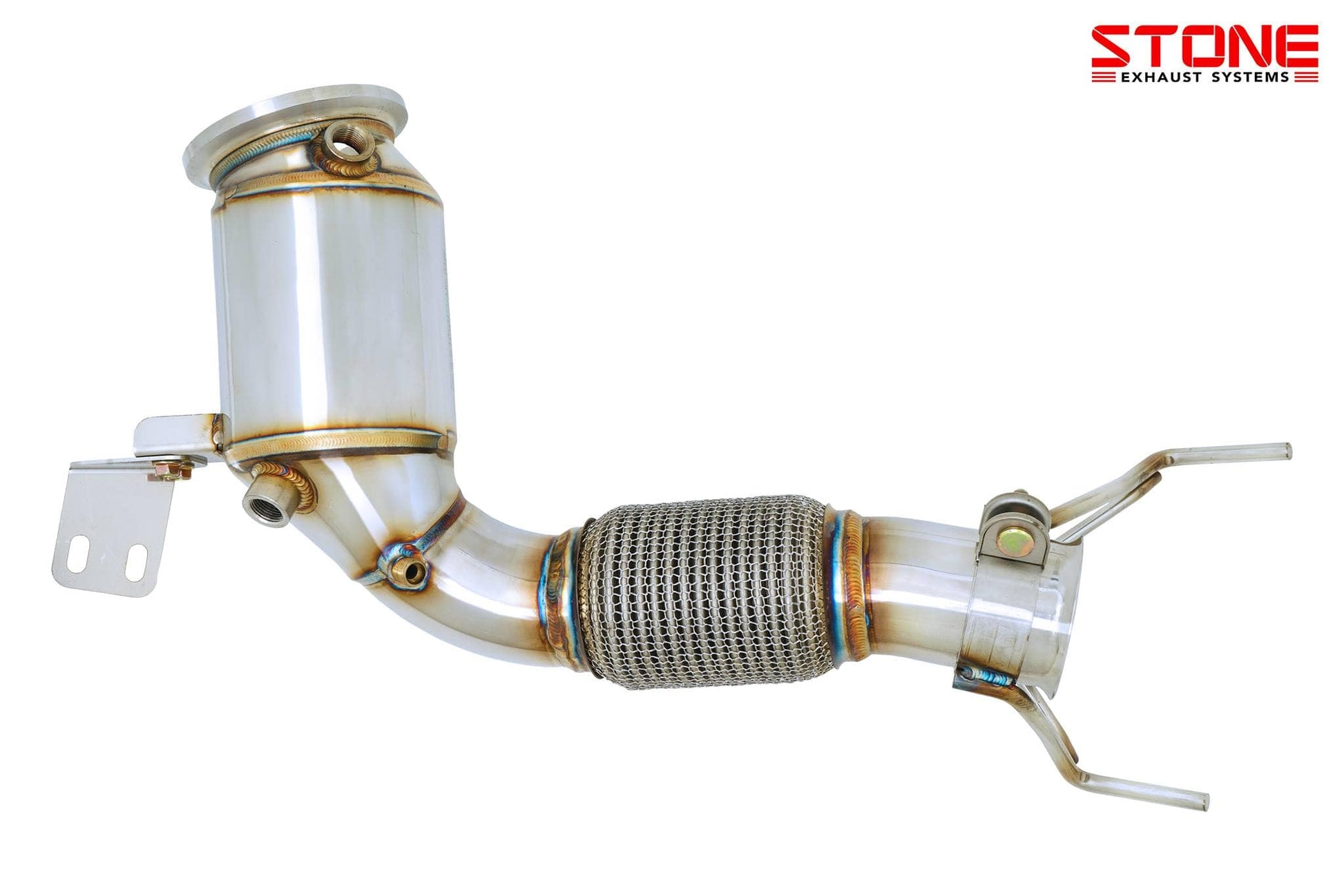 Stone Exhaust BMW MINI B48E F39 F40 F44 F46 Eddy Catalytic Downpipe - OPF Model (Inc. X2 20i, 220i, M135ix & M235ix) | ML Performance EU