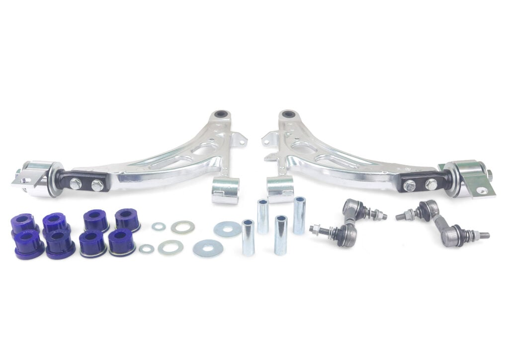 SuperPro ALOY0020K Alloy Front Lower Control Arm Kit - GC/GD Subaru Impreza WRX/STI (Anti-Lift, HD End Links)