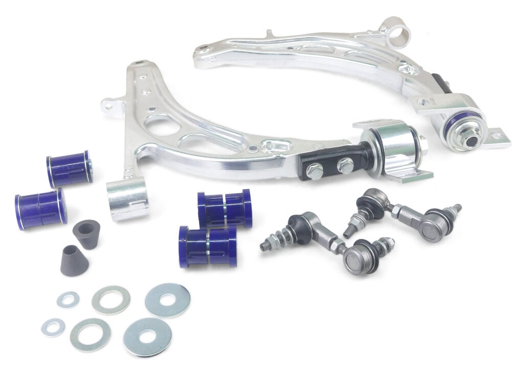 SuperPro ALOY0020K Alloy Front Lower Control Arm Kit - GC/GD Subaru Impreza WRX/STI (Anti-Lift, HD End Links)