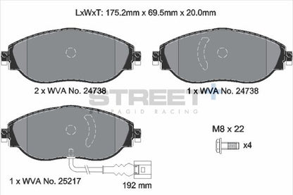 PAGID Racing T8092SP2001 STREET+ Brake Pads