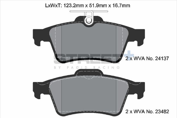 PAGID Racing T8057SP2001 STREET+ Brake Pads