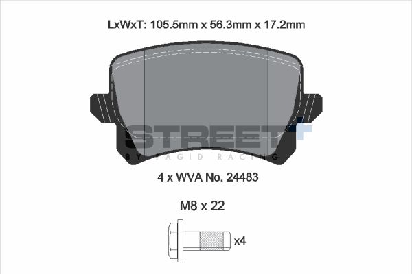 PAGID Racing T8075SP2001 STREET+ Brake Pads
