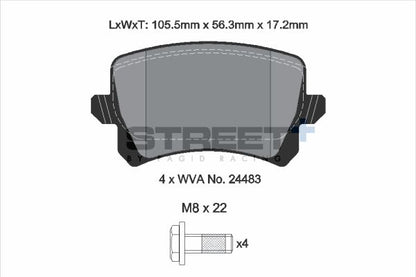 PAGID Racing T8075SP2001 STREET+ Brake Pads