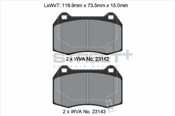 PAGID Racing T8019SP2001 STREET+ Brake Pads