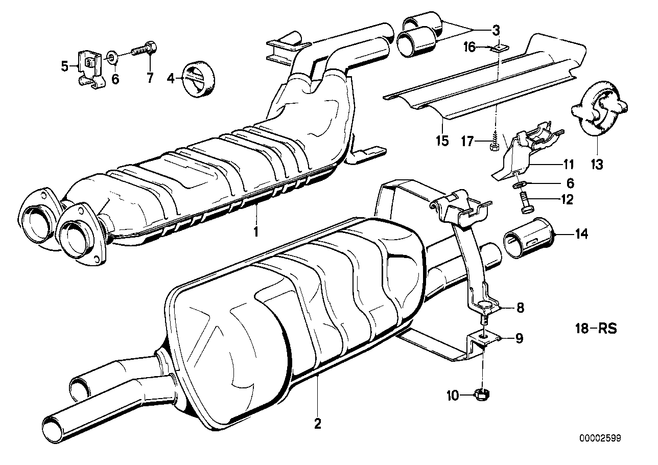 Genuine BMW 18122225082 Front Muffler | ML Performance EU Car Parts