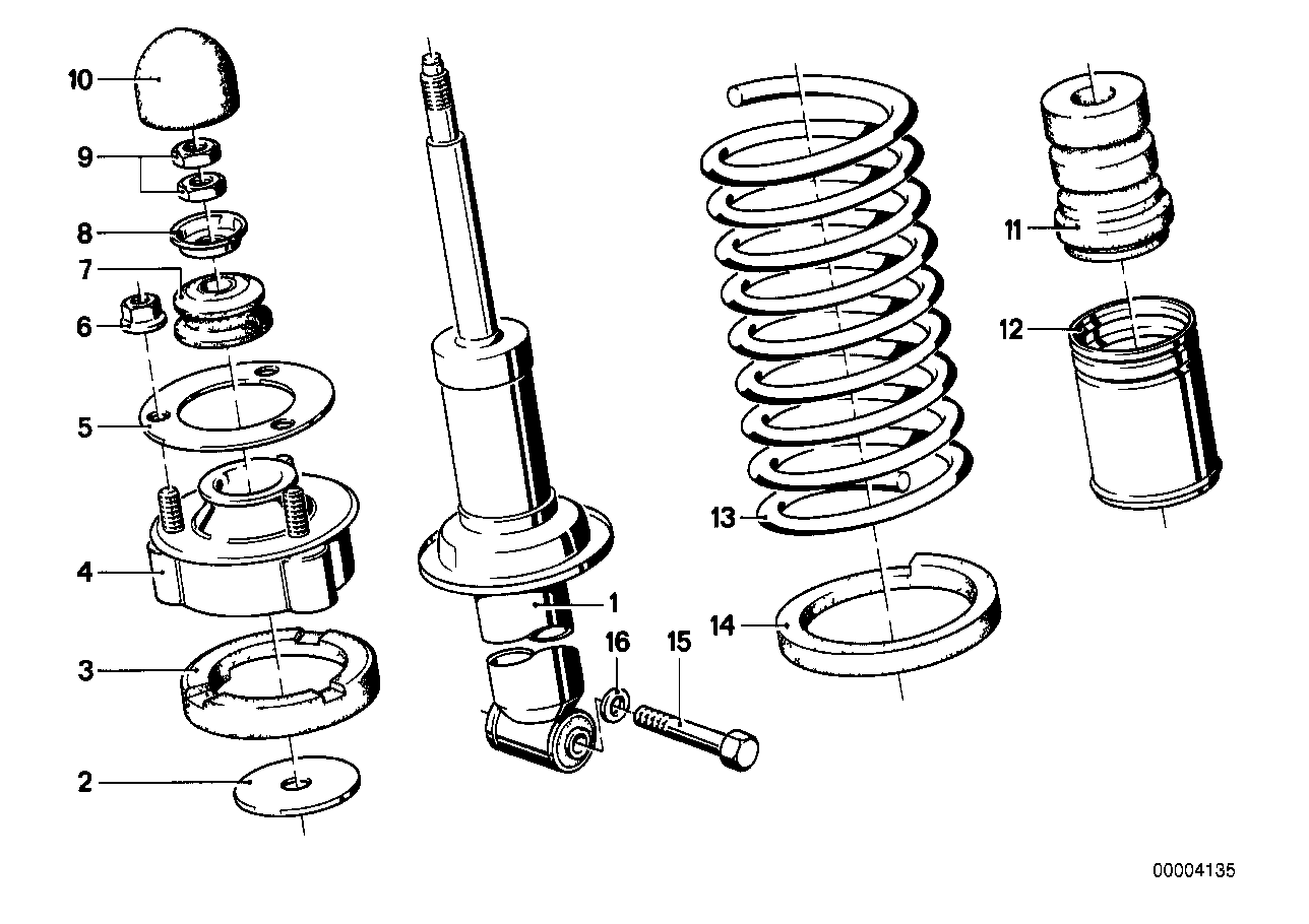 Genuine BMW 33522225150 E24 Shock Absorber, Rear BILSTEIN (Inc. M635CSi) | ML Performance EU Car Parts