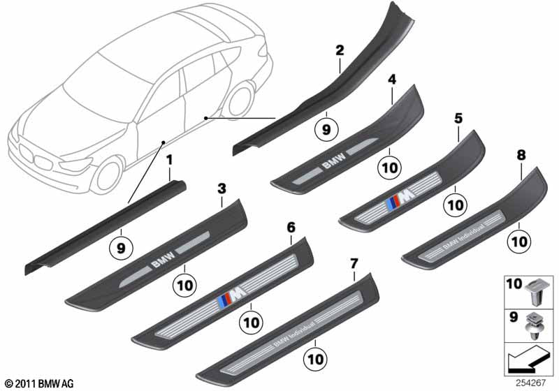 Genuine BMW 51479167361 Cover Molding, Sill, Inner Rear Left SCHWARZ | ML Performance EU Car Parts