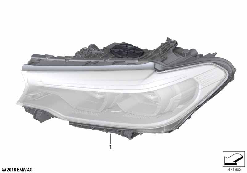 Genuine BMW 63117214964 Headlight, Led, Ahl, High, Right ICON LIGHT | ML Performance EU Car Parts