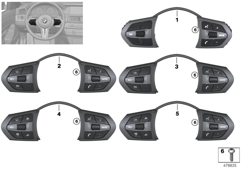 Genuine BMW 61317849411 Switch, Mf Steering Wheel, M-Sport LIM | ML Performance EU Car Parts