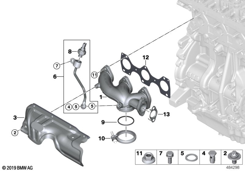 Genuine BMW 13628574953 Pipe, Backpressure, With Sensor | ML Performance EU Car Parts