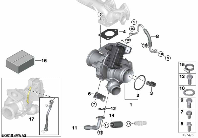 Genuine BMW 11658519476 Rp Exhaust Turbocharger | ML Performance EU Car Parts