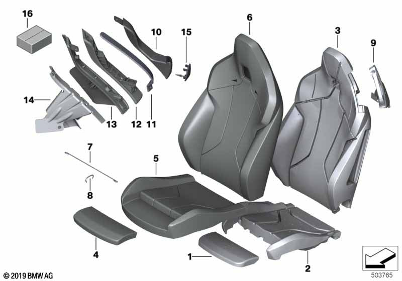 Genuine BMW 52106998547 Leather Cover Sport Backrest Left COGNAC | ML Performance EU Car Parts
